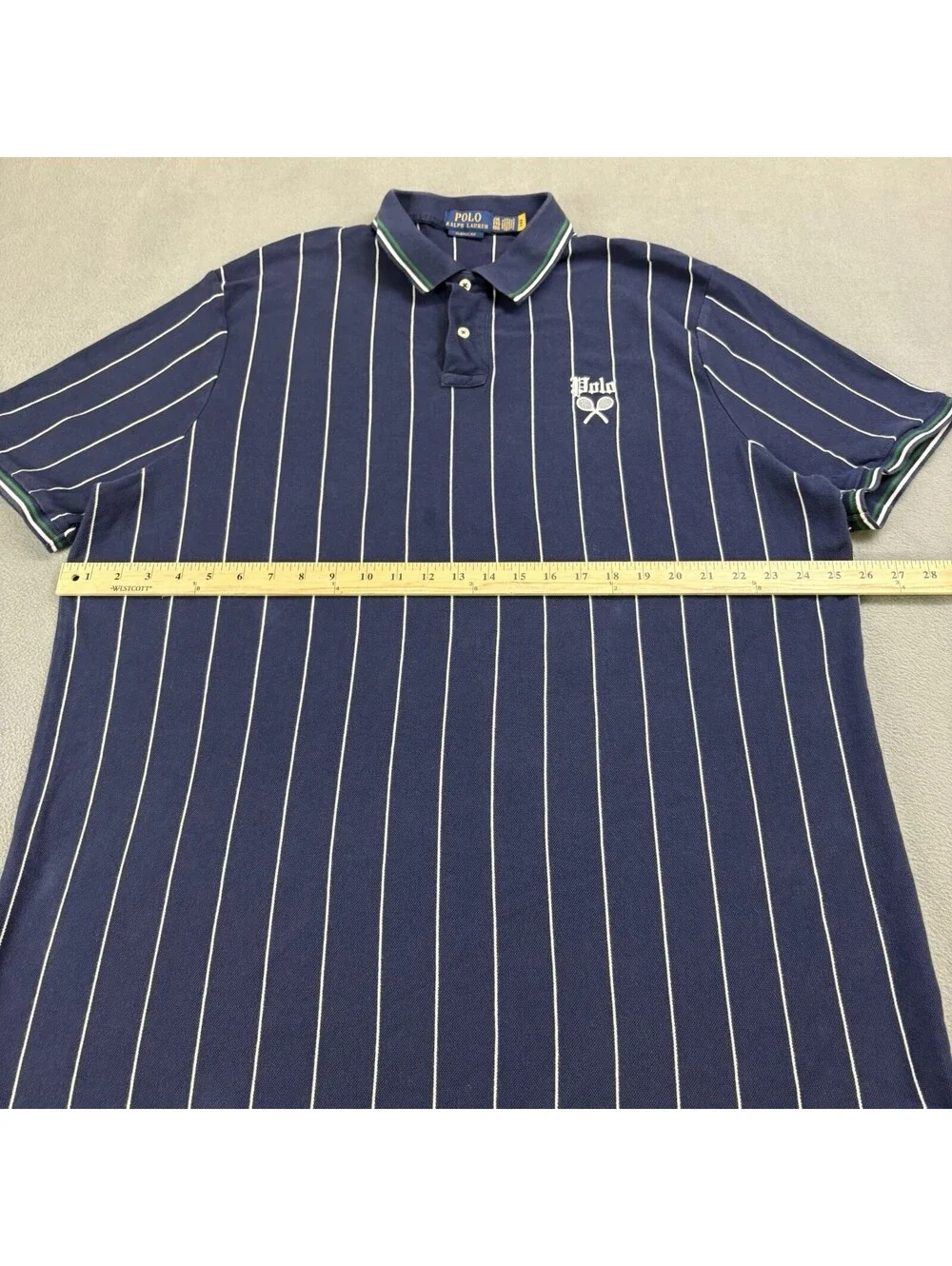 Polo Ralph Lauren Pinstripe Tennis Shirt Size 2XL